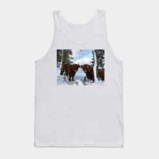 Scottish Highland Cattle Cow and Calf 1619 Tank Top